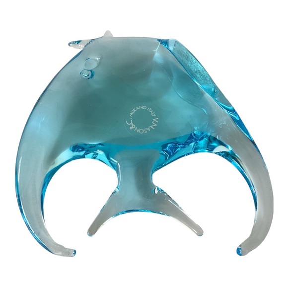 V. Nason & Company Hand Blown Murano Glass Angel Fish Turquoise Italy Vintage - Picture 7 of 16